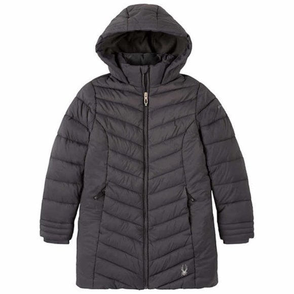 Spyder girl Youth Puffer  Gray  Jacket - Picture 3 of 6